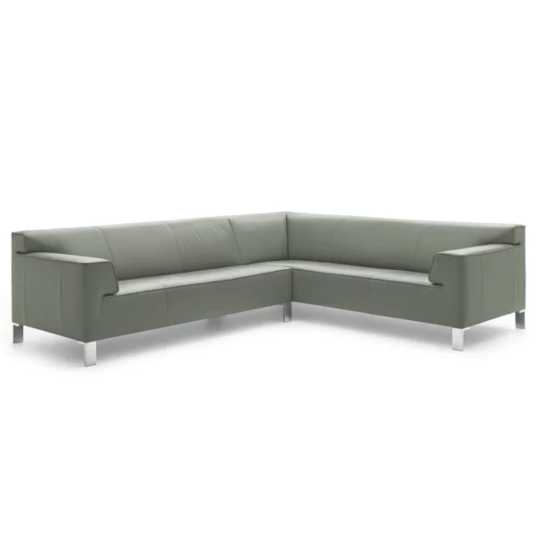 Pode INSERT Ecksofa im Leder-Bezug Fusion 6110 thyme