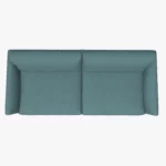 freistil 133 Sofa in der Breite ca. 202 cm aus der Vogelperspektive im Stoff-Bezug 3047 taubenblau