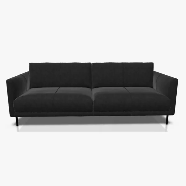 freistil 133 Sofa in der Breite ca. 222 cm im Leder-Bezug 9222 schwarzgrau, Nubukleder mit leicht pigmentierter Zurichtung