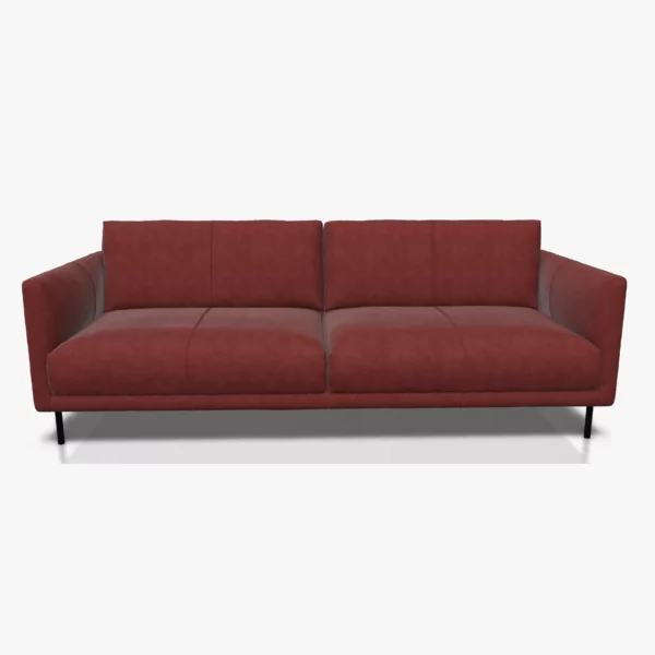 freistil 133 Sofa in der Breite ca. 222 cm im Leder-Bezug 9223 braunrot, Nubukleder mit leicht pigmentierter Zurichtung