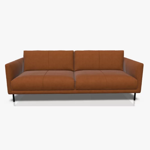 freistil 133 Sofa in der Breite ca. 222 cm im Leder-Bezug 9224 ockerbraun, Nubukleder mit leicht pigmentierter Zurichtung