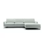 freistil 134 Sofa mit XL-Longchair im Yeti-Stoff 6572 perlhellgrau, Breite 314 cm