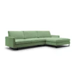 freistil 134 Sofa mit XL-Longchair im Yeti-Stoff 6574 betongrau - seitlich betrachtet