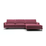 freistil 134 Sofa mit XL-Longchair im Yeti-Stoff 6575 kupferbraun