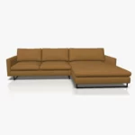 freistil 134 Sofa mit XL-Longchair in der Breite ca. 314 cm im Stoff-Bezug 1058 braunbeige, auf Kufe Quadratrohr