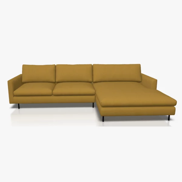 freistil 134 Sofa mit XL-Longchair in der Breite ca. 314 cm im Stoff-Bezug 6545 honiggelb