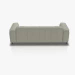 freistil 136 Sofa in der Breite ca, 203 cm aus der Rueckansicht im Leder-Bezug 9040 grauweiss, Semianilinleder leicht pigmentiert