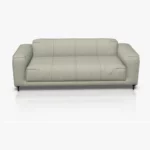 freistil 136 Sofa in der Breite ca, 203 cm im Leder-Bezug 9040 grauweiss, Semianilinleder leicht pigmentiert