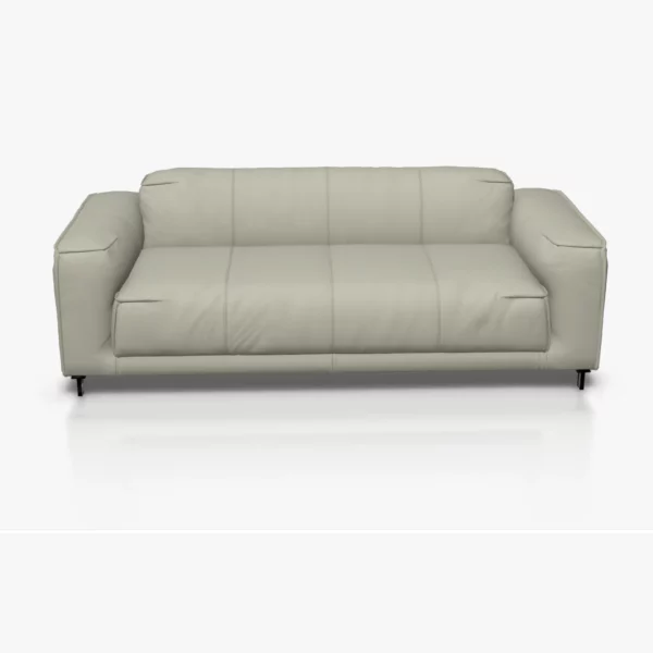 freistil 136 Sofa in der Breite ca, 203 cm im Leder-Bezug 9040 grauweiss, Semianilinleder leicht pigmentiert