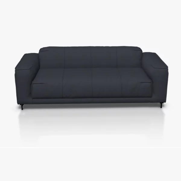 freistil 136 Sofa in der Breite ca, 203 cm im Leder-Bezug 9045 schwarzblau, Semianilinleder leicht pigmentiert