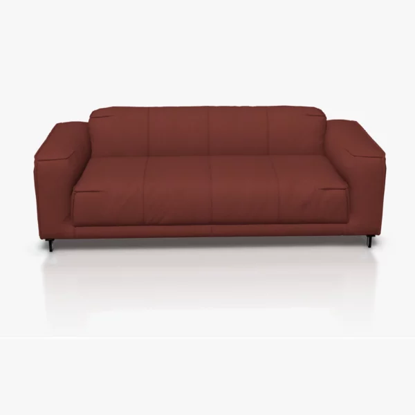 freistil 136 Sofa in der Breite ca, 203 cm im Leder-Bezug 9046 purpurrot, Semianilinleder leicht pigmentiert