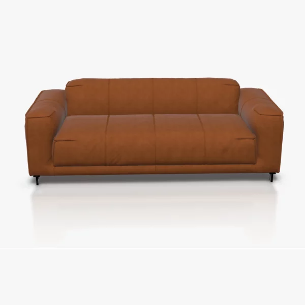 freistil 136 Sofa in der Breite ca, 203 cm im Leder-Bezug 9224 ockerbraun, Nubukleder mit leicht pigmentierter Zurichtung