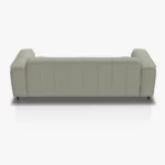 freistil 136 Sofa in der Breite ca, 223 cm aus der Rueckansicht im Leder-Bezug 9040 grauweiss, Semianilinleder leicht pigmentiert