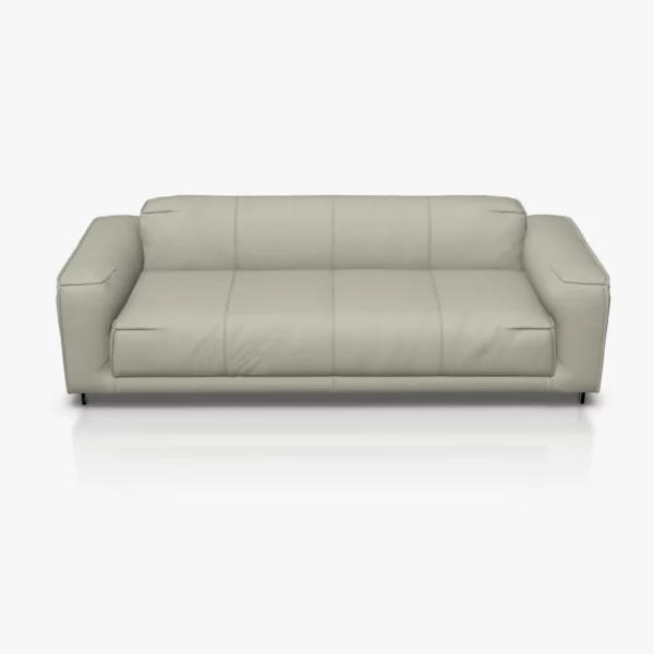 freistil 136 Sofa in der Breite ca, 223 cm im Leder-Bezug 9040 grauweiss, Semianilinleder leicht pigmentiert