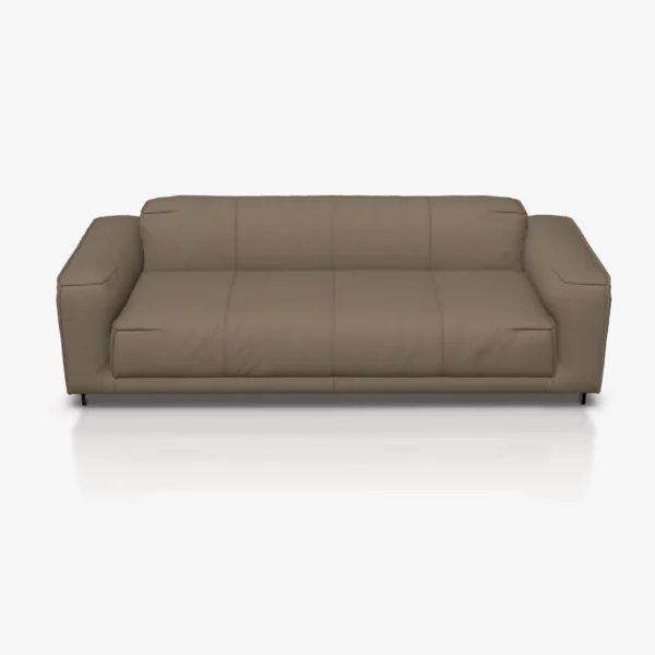 freistil 136 Sofa in der Breite ca, 223 cm im Leder-Bezug 9042 beigegrau, Semianilinleder leicht pigmentiert