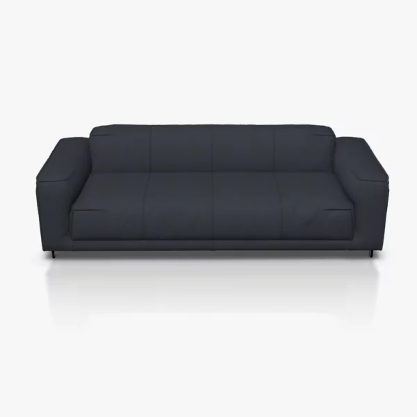 freistil 136 Sofa in der Breite ca, 223 cm im Leder-Bezug 9045 schwarzblau, Semianilinleder leicht pigmentiert