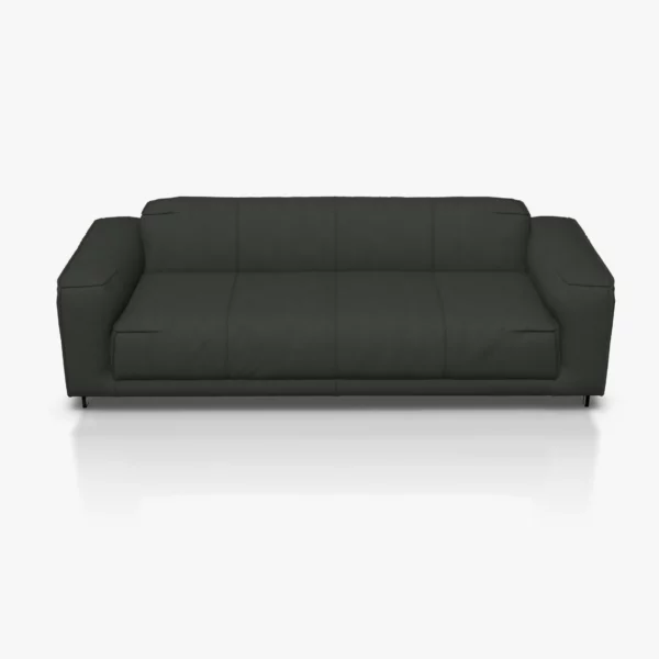 freistil 136 Sofa in der Breite ca, 223 cm im Leder-Bezug 9231 fehgrau, Nubukleder mit leicht pigmentierter Zurichtung