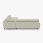 freistil 170 Ecksofa ca. 287 cm x 213 cm aus der Rueckansicht im Leder-Bezug 9040 grauweiss, Semianilinleder leicht pigmentiert