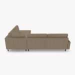 freistil 170 Ecksofa ca. 287 cm x 213 cm aus der Rueckansicht im Leder-Bezug 9042 beigegrau, Semianilinleder leicht pigmentiert