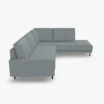 freistil 170 Ecksofa ca. 287 cm x 213 cm aus der seitlichen Perspektive im Stoff-Bezug 1055 basaltgrau