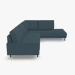 freistil 170 Ecksofa ca. 287 cm x 213 cm aus der seitlichen Perspektive im Stoff-Bezug 3042 graublau