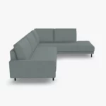 freistil 170 Ecksofa ca. 287 cm x 213 cm aus der seitlichen Perspektive im Stoff-Bezug 3043 basaltgrau