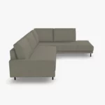 freistil 170 Ecksofa ca. 287 cm x 213 cm aus der seitlichen Perspektive im Stoff-Bezug 3044 betongrau