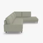 freistil 170 Ecksofa ca. 287 cm x 213 cm aus der seitlichen Perspektive im Stoff-Bezug 3046 lichtgrau