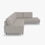 freistil 170 Ecksofa ca. 287 cm x 213 cm aus der seitlichen Perspektive im Stoff-Bezug 4020 silbergrau