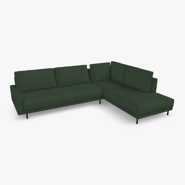 freistil 170 Ecksofa ca. 287 cm x 213 cm im Leder-Bezug 9047 braungruen, Semianilinleder leicht pigmentiert