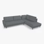 freistil 170 Ecksofa ca. 287 cm x 213 cm im Stoff-Bezug 1052 graphitgrau