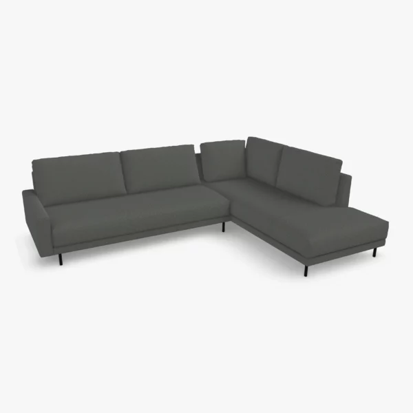 freistil 170 Ecksofa ca. 287 cm x 213 cm im Stoff-Bezug 4021 schiefergrau