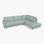 freistil 170 Ecksofa ca. 287 cm x 213 cm im Stoff-Bezug 4071 pastelltürkis