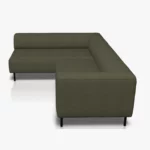 freistil 185 Ecksofa in der Breite ca. 225 cm aus der seitlichen Perspektive im Stoff-Bezug 1054 grauoliv