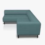 freistil 185 Ecksofa in der Breite ca. 225 cm aus der seitlichen Perspektive im Stoff-Bezug 3047 taubenblau