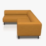 freistil 185 Ecksofa in der Breite ca. 225 cm aus der seitlichen Perspektive im Stoff-Bezug 4027 goldgelb