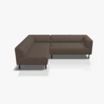 freistil 185 Ecksofa in der Breite ca. 225 cm im Leder-Bezug 9225 braungrau, Nubukleder mit leicht pigmentierter Zurichtung