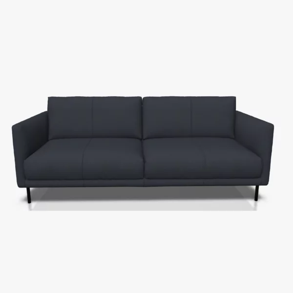 freistil 133 Sofa in der Breite ca. 202 cm im Leder-Bezug 9045 schwarzblau, Semianilinleder leicht pigmentiert