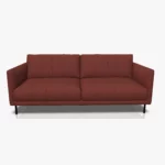 freistil 133 Sofa in der Breite ca. 202 cm im Leder-Bezug 9046 purpurrot, Semianilinleder leicht pigmentiert