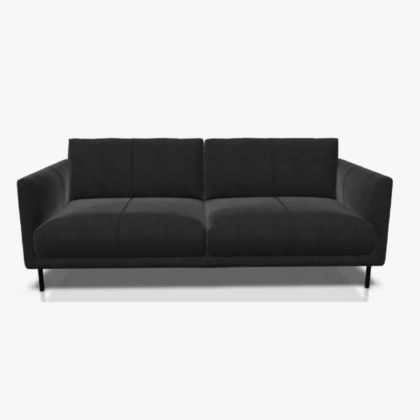 freistil 133 Sofa in der Breite ca. 202 cm im Leder-Bezug 9222 schwarzgrau, Nubukleder mit leicht pigmentierter Zurichtung