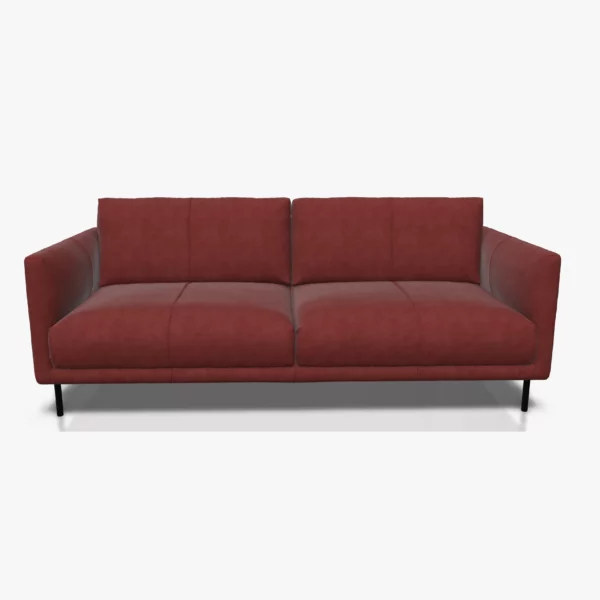 freistil 133 Sofa in der Breite ca. 202 cm im Leder-Bezug 9223 braunrot, Nubukleder mit leicht pigmentierter Zurichtung