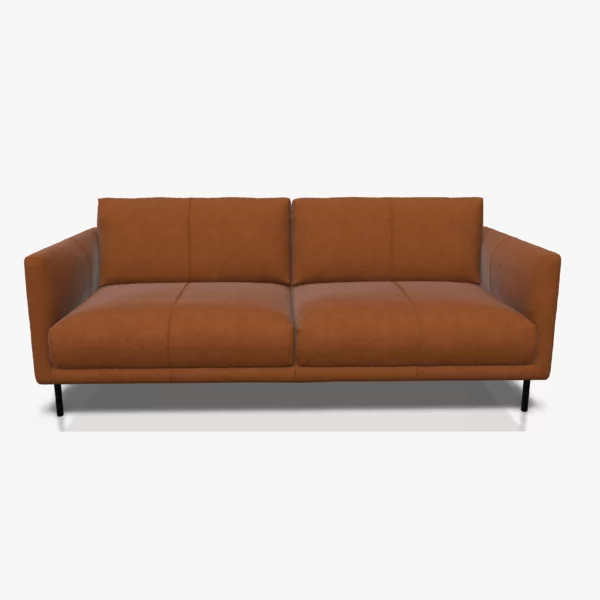 freistil 133 Sofa in der Breite ca. 202 cm im Leder-Bezug 9224 ockerbraun, Nubukleder mit leicht pigmentierter Zurichtung