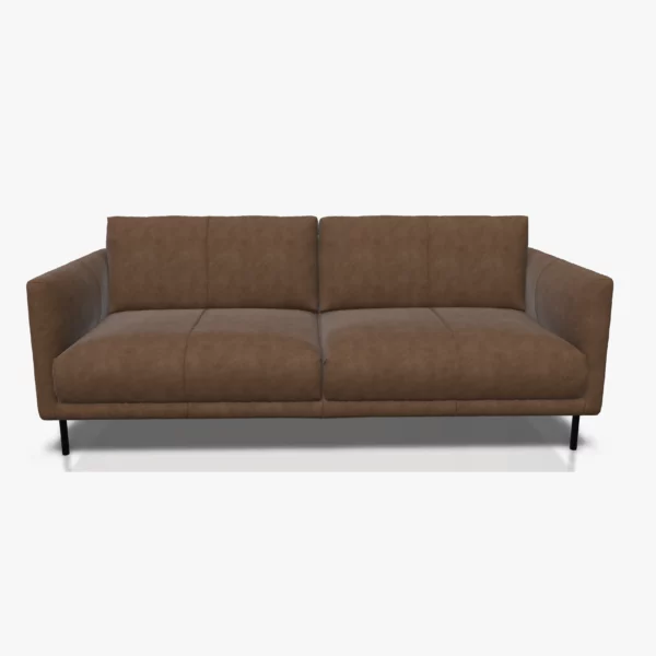 freistil 133 Sofa in der Breite ca. 202 cm im Leder-Bezug 9227 blassbraun, Nubukleder mit leicht pigmentierter Zurichtung