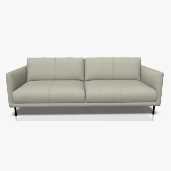 freistil 133 Sofa in der Breite ca. 222 cm im Leder-Bezug 9040 grauweiss, Semianilinleder leicht pigmentiert