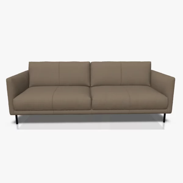 freistil 133 Sofa in der Breite ca. 222 cm im Leder-Bezug 9042 beigegrau, Semianilinleder leicht pigmentiert