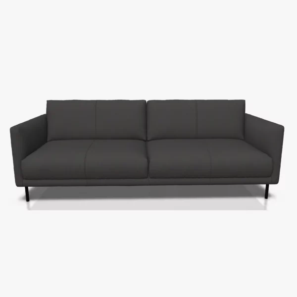 freistil 133 Sofa in der Breite ca. 222 cm im Leder-Bezug 9044 graubraun, Semianilinleder leicht pigmentiert