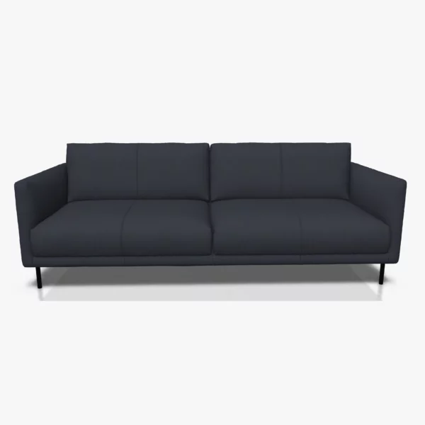 freistil 133 Sofa in der Breite ca. 222 cm im Leder-Bezug 9045 schwarzblau, Semianilinleder leicht pigmentiert