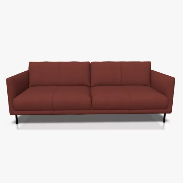 freistil 133 Sofa in der Breite ca. 222 cm im Leder-Bezug 9046 purpurrot, Semianilinleder leicht pigmentiert