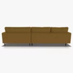 freistil 134 Sofa mit XL-Longchair in der Breite ca. 314 cm aus der Rueckansicht im Stoff-Bezug 3045 braunbeige