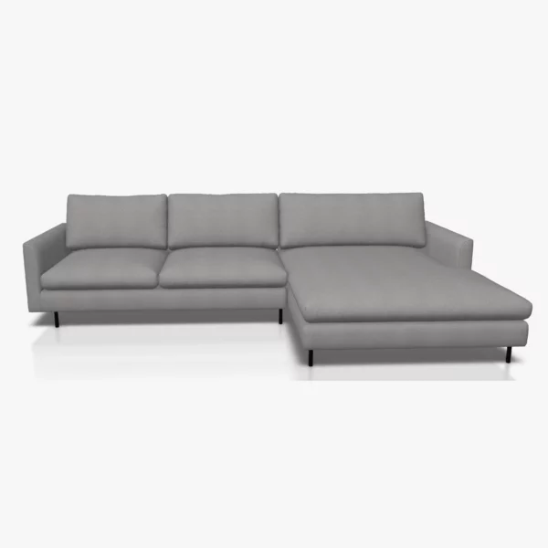 freistil 134 Sofa mit XL-Longchair in der Breite ca. 314 cm im Stoff-Bezug 1050 signalgrau